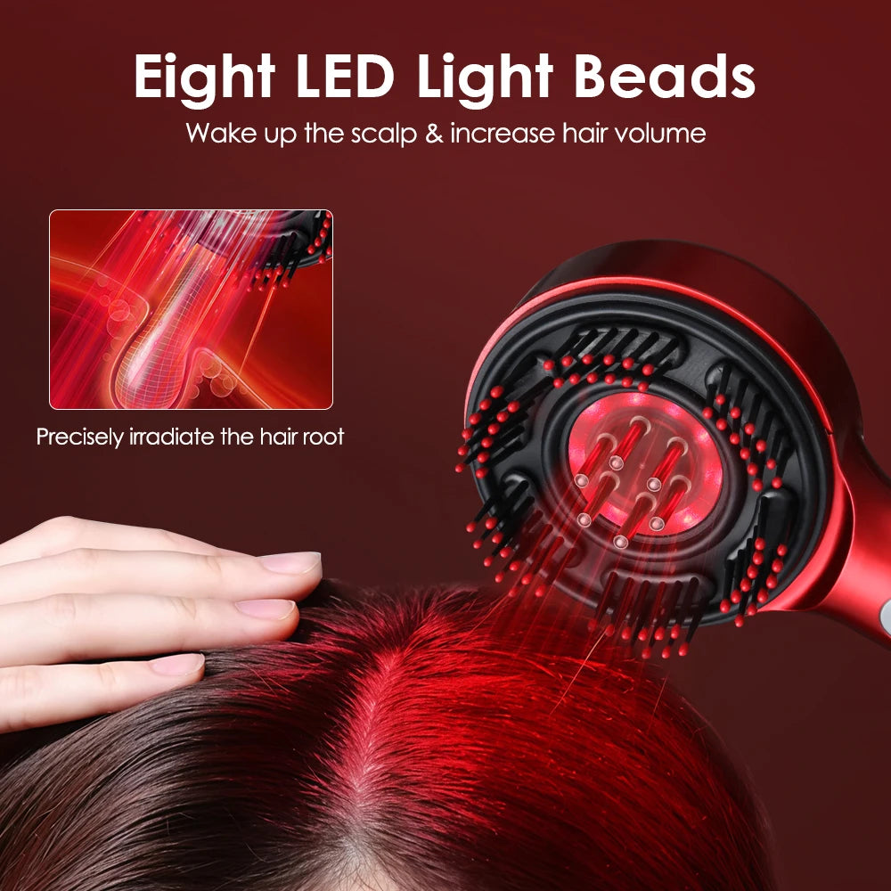 Electric Scalp Massager & Hair Growth Comb – LED Light Therapy