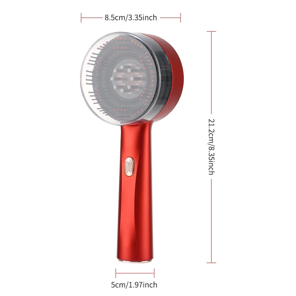 Electric Scalp Massager & Hair Growth Comb – LED Light Therapy