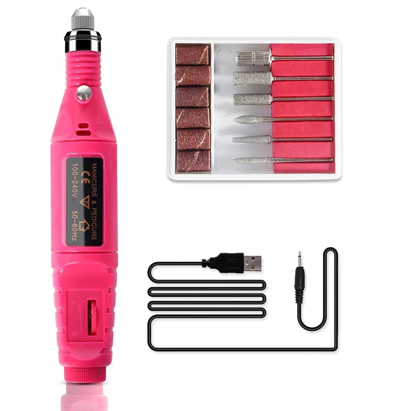 Complete Gel Nail Kit – UV Lamp, Electric Drill, 10 Colors & Base/Top Coat