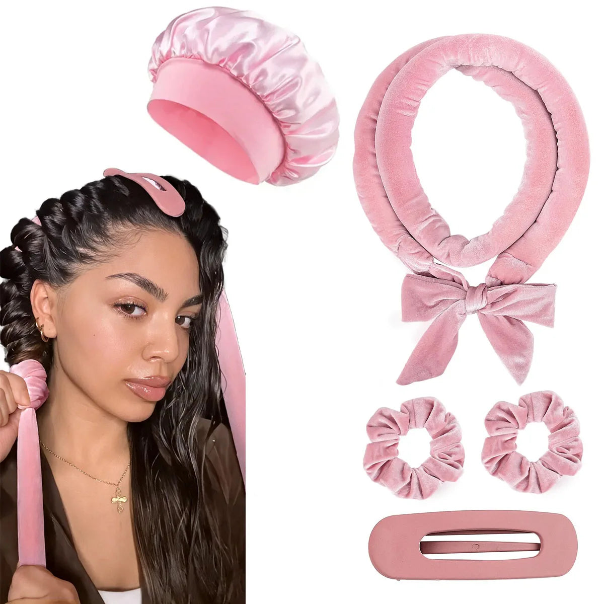 Heatless Curling Headband Set – No Heat Hair Curlers for Overnight Curls