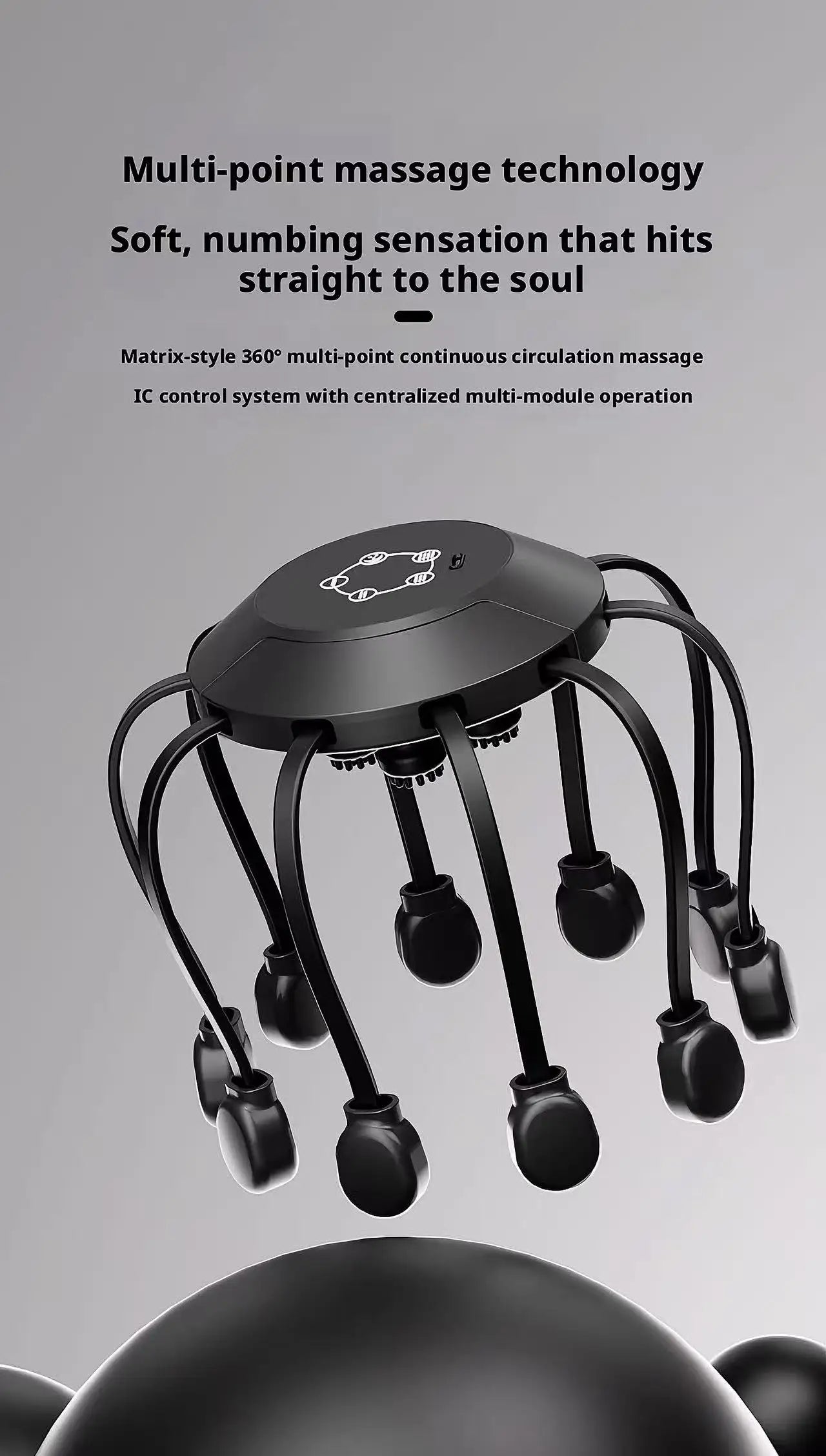 Electric Octopus Head Massager – 360° Scalp Relaxation Device