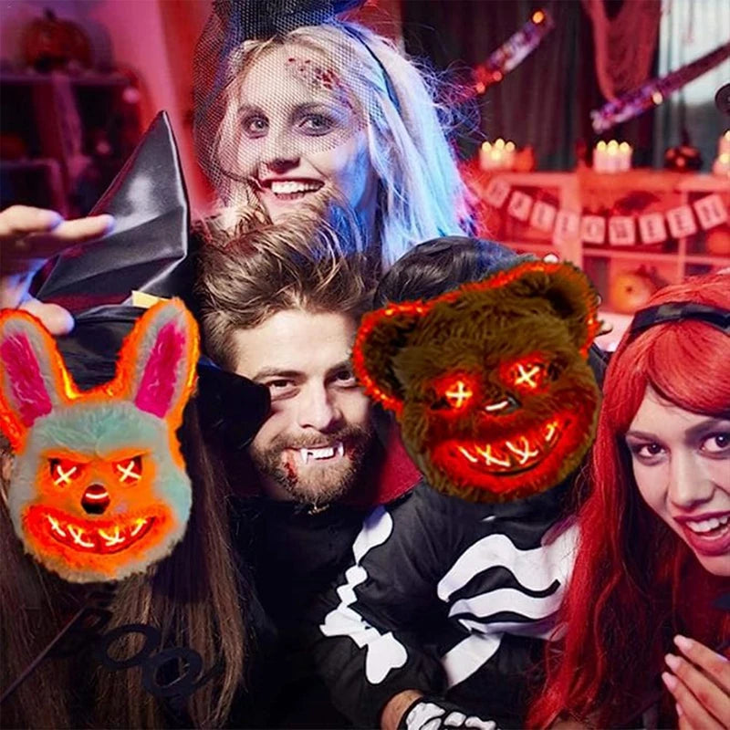 LED Halloween Animal Face Mask – Rabbit & Bear