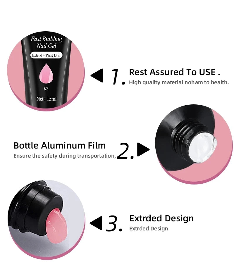 Complete Gel Nail Kit – UV Lamp, Electric Drill, 10 Colors & Base/Top Coat