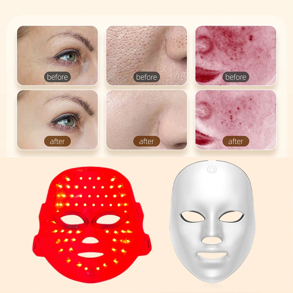 7-Color LED Light Therapy Face Mask – Wireless & Rechargeable