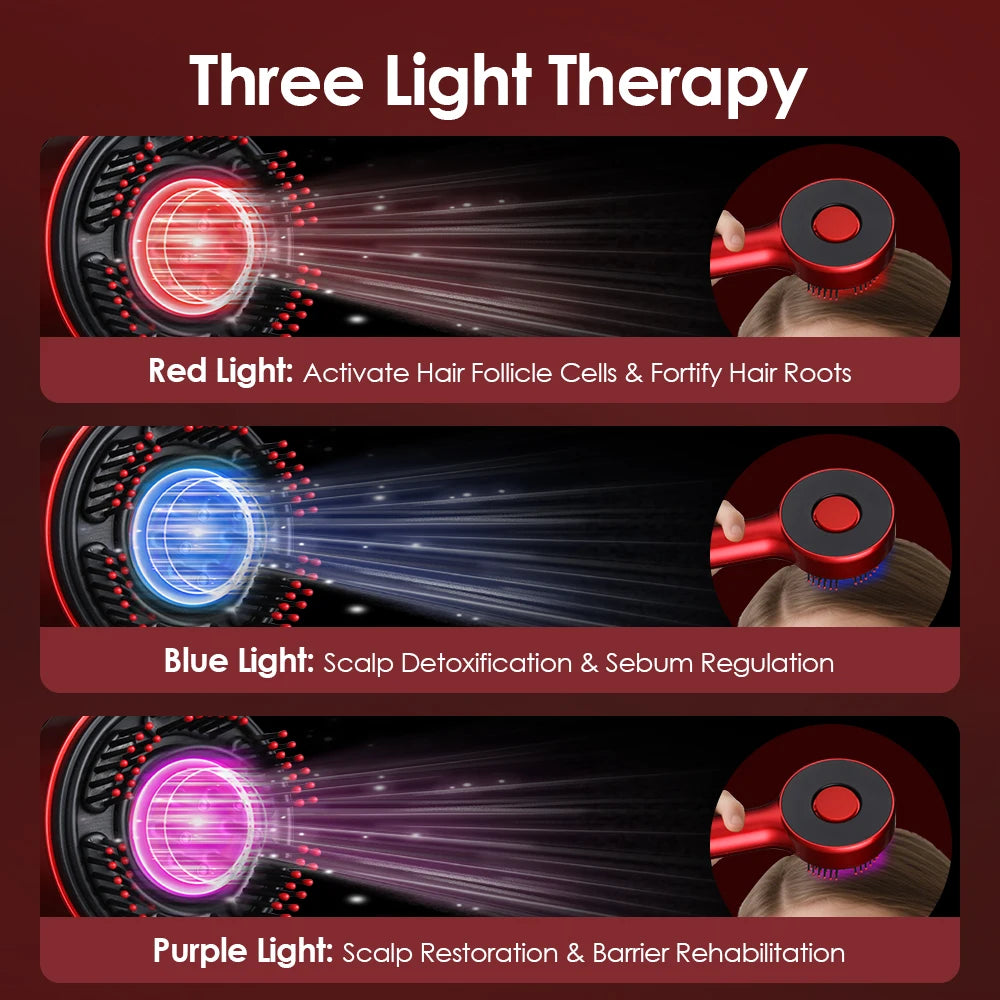 Electric Scalp Massager & Hair Growth Comb – LED Light Therapy