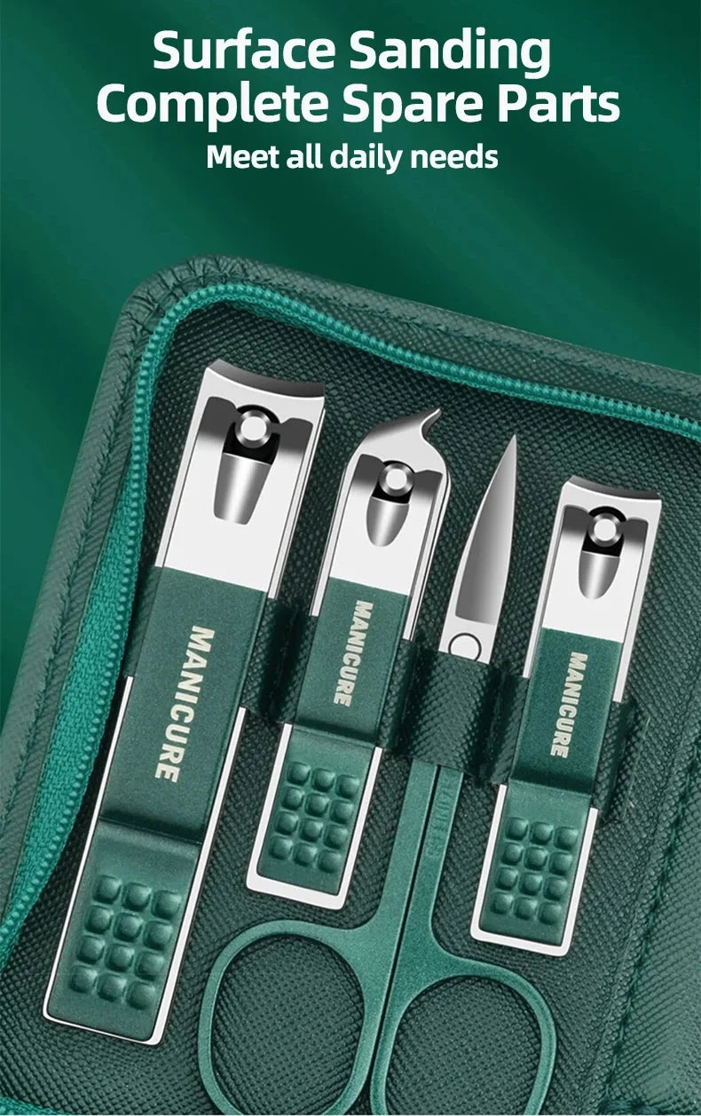 Professional Manicure Set – Stainless Steel Nail Care Kit with Leather Case