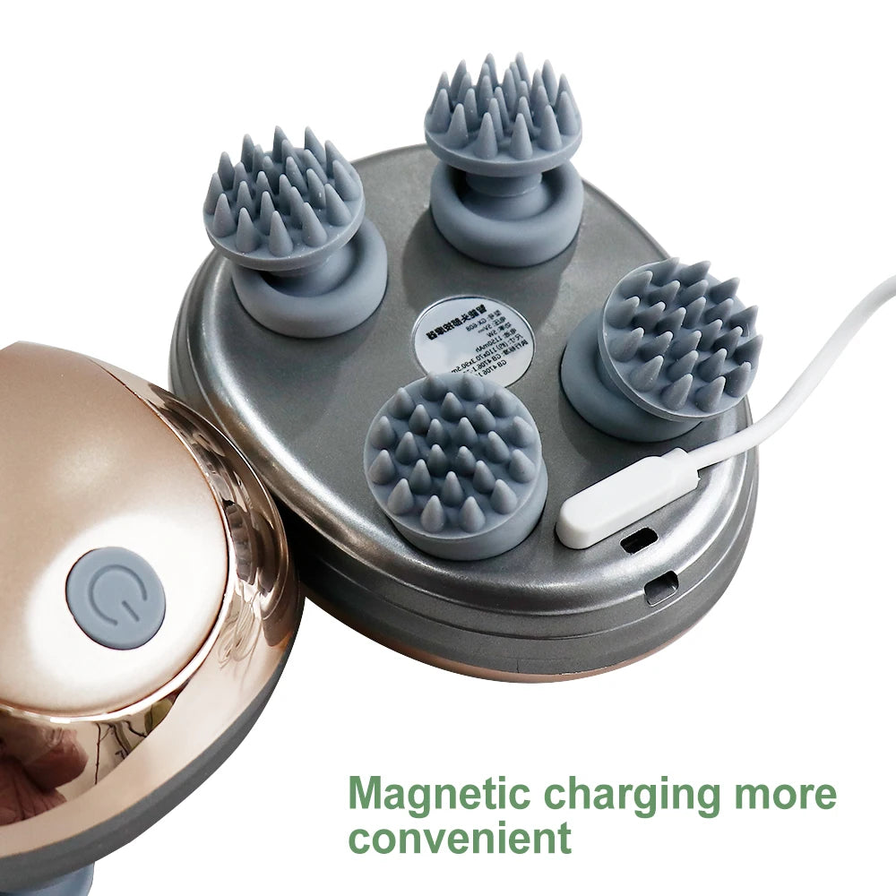Electric Scalp Massager – 6-Mode Vibration for Hair Growth & Stress Relief