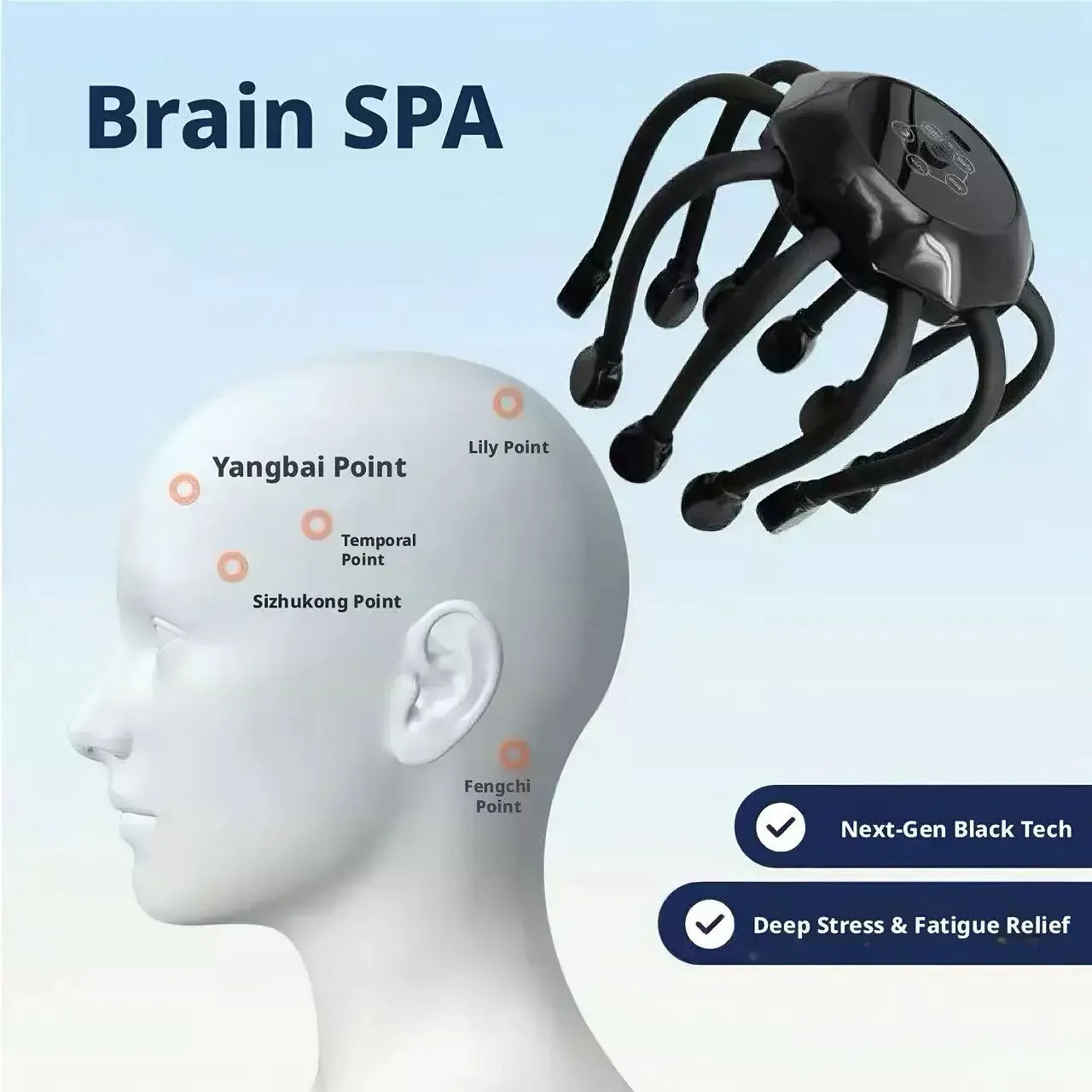 Electric Octopus Head Massager – 360° Scalp Relaxation Device