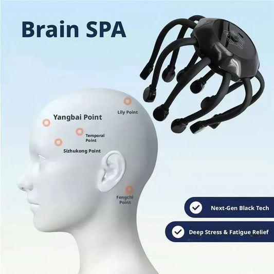 Electric Octopus Head Massager – 360° Scalp Relaxation Device