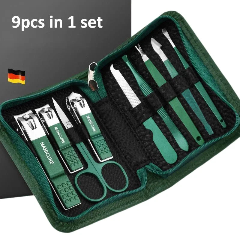 Professional Manicure Set – Stainless Steel Nail Care Kit with Leather Case