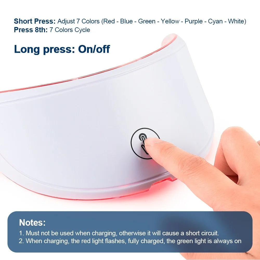 LED Neck Mask – 7-Color Photon Therapy for Anti-Wrinkle & Skin Brightening