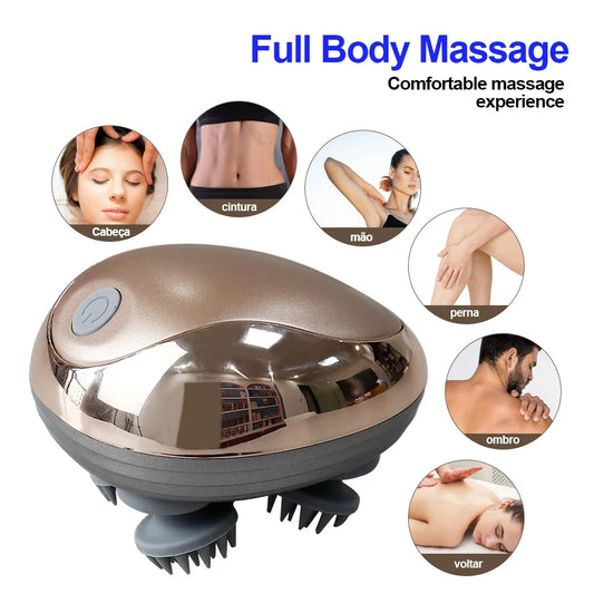 Electric Scalp Massager – 6-Mode Vibration for Hair Growth & Stress Relief