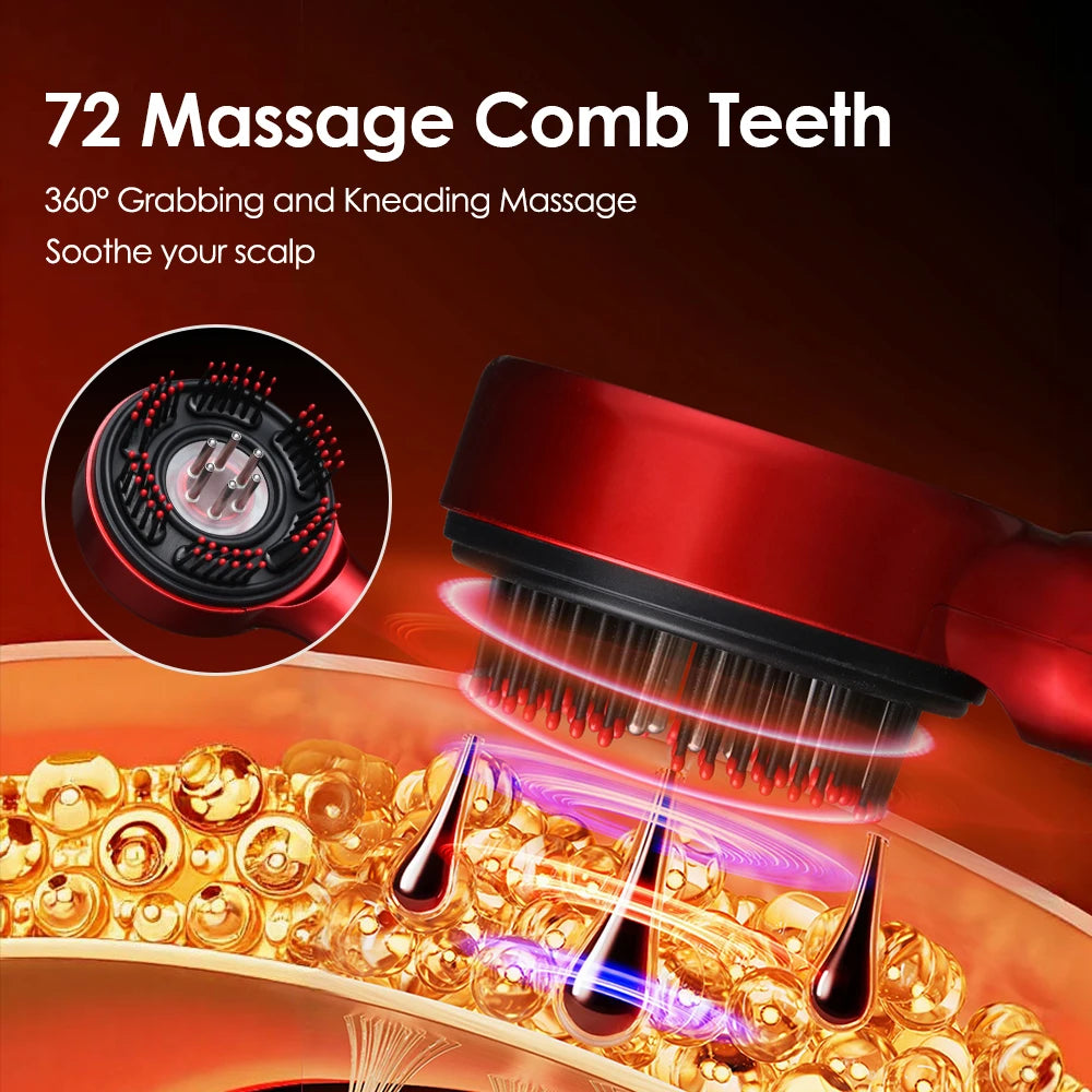 Electric Scalp Massager & Hair Growth Comb – LED Light Therapy