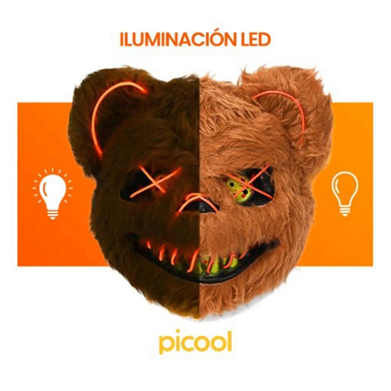 LED Halloween Animal Face Mask – Rabbit & Bear