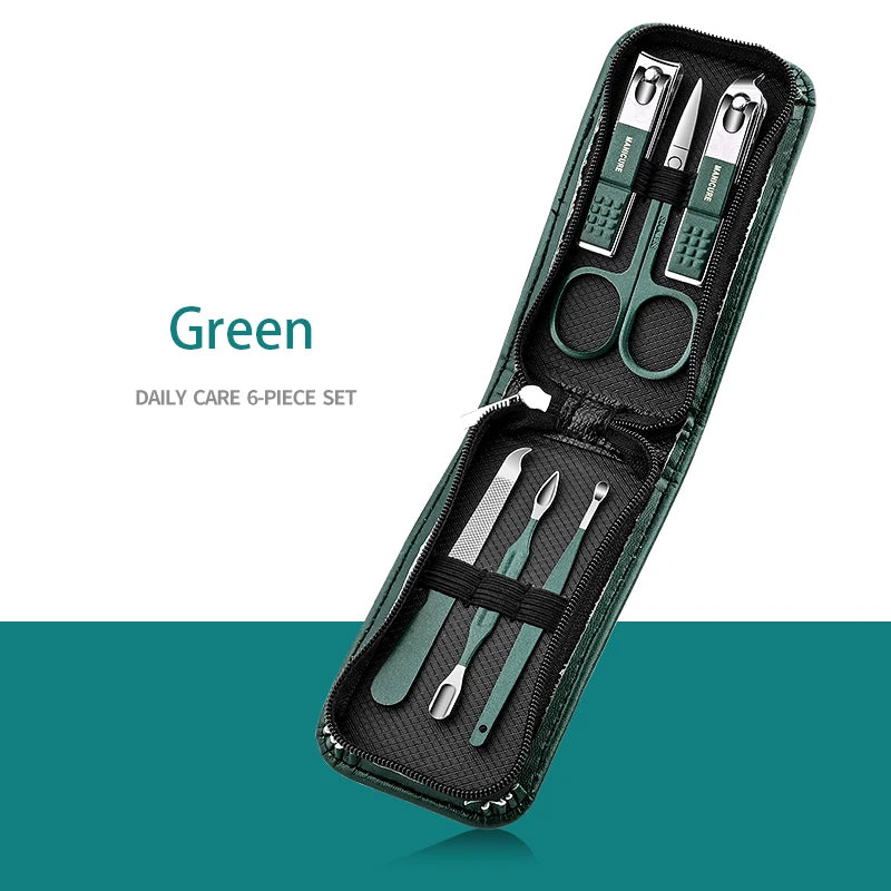 Professional Manicure Set – Stainless Steel Nail Care Kit with Leather Case