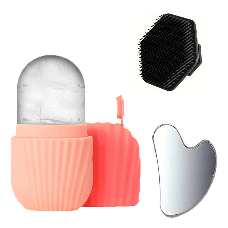 Ice Face Roller & GuaSha Set - Facial Lifting & Contouring Tool.