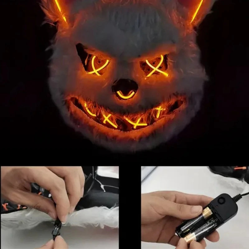 LED Halloween Animal Face Mask – Rabbit & Bear