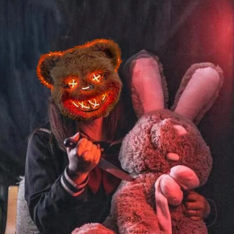 LED Halloween Animal Face Mask – Rabbit & Bear