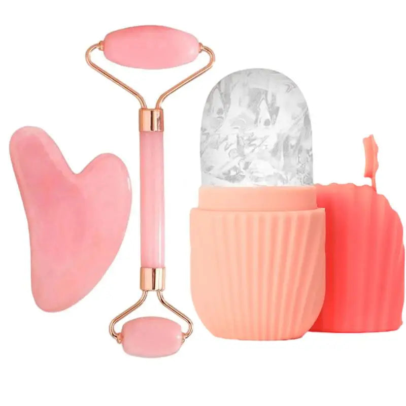 Ice Face Roller & GuaSha Set - Facial Lifting & Contouring Tool.