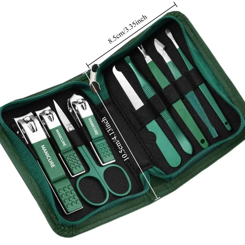 Professional Manicure Set – Stainless Steel Nail Care Kit with Leather Case