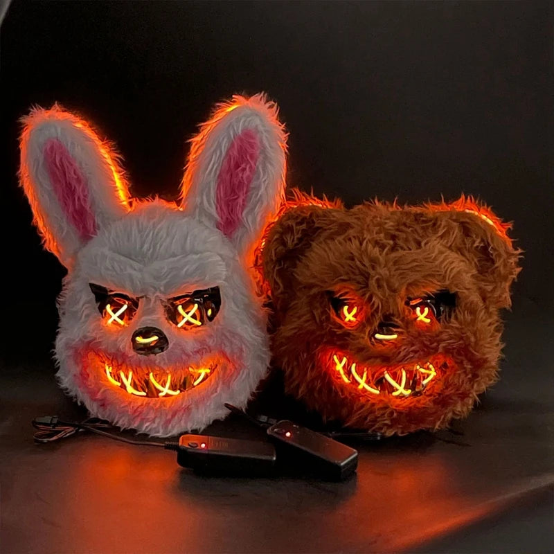 LED Halloween Animal Face Mask – Rabbit & Bear