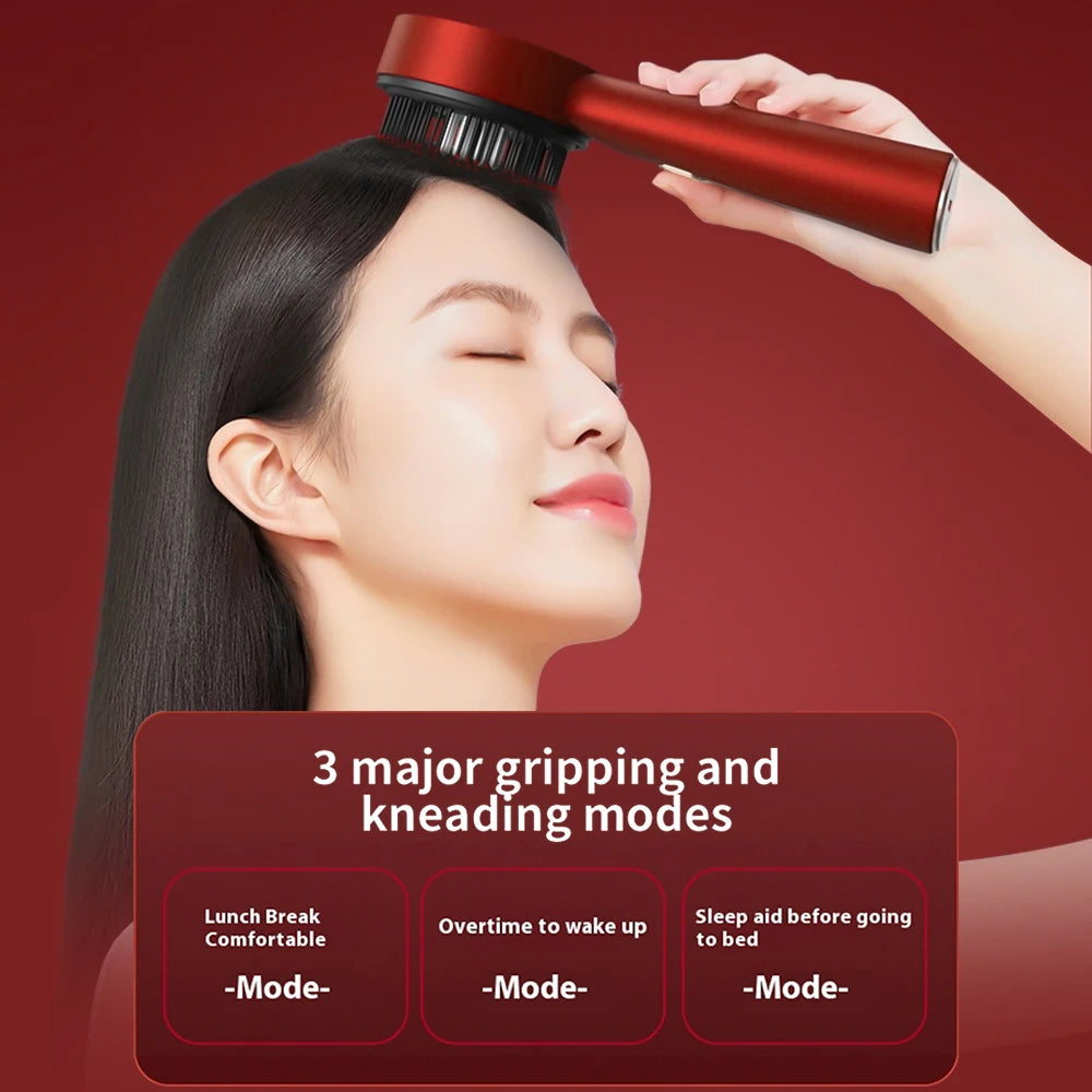 Electric Scalp Massager & Hair Growth Comb – LED Light Therapy