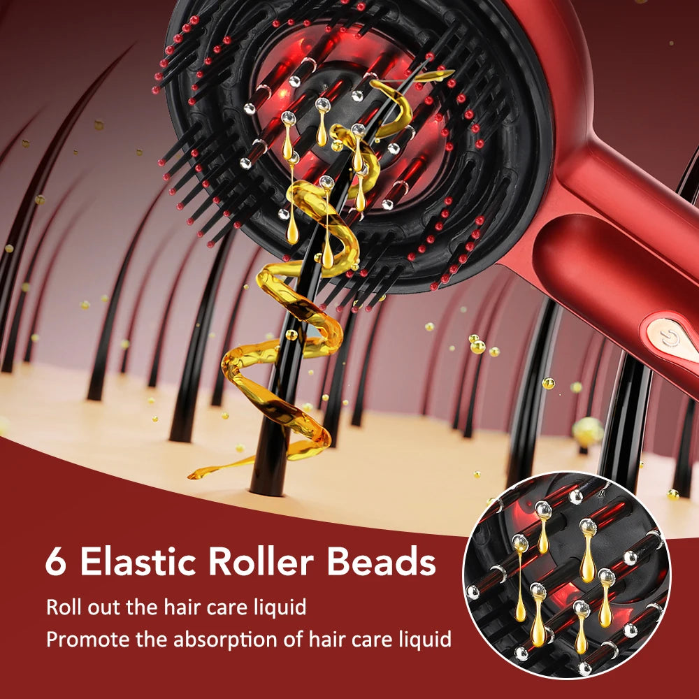 Electric Scalp Massager & Hair Growth Comb – LED Light Therapy