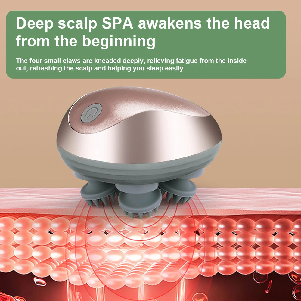 Electric Scalp Massager – 6-Mode Vibration for Hair Growth & Stress Relief