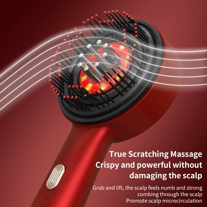 Electric Scalp Massager & Hair Growth Comb – LED Light Therapy