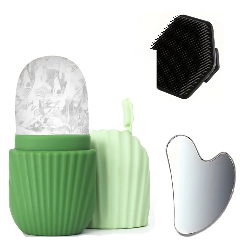 Ice Face Roller & GuaSha Set - Facial Lifting & Contouring Tool.