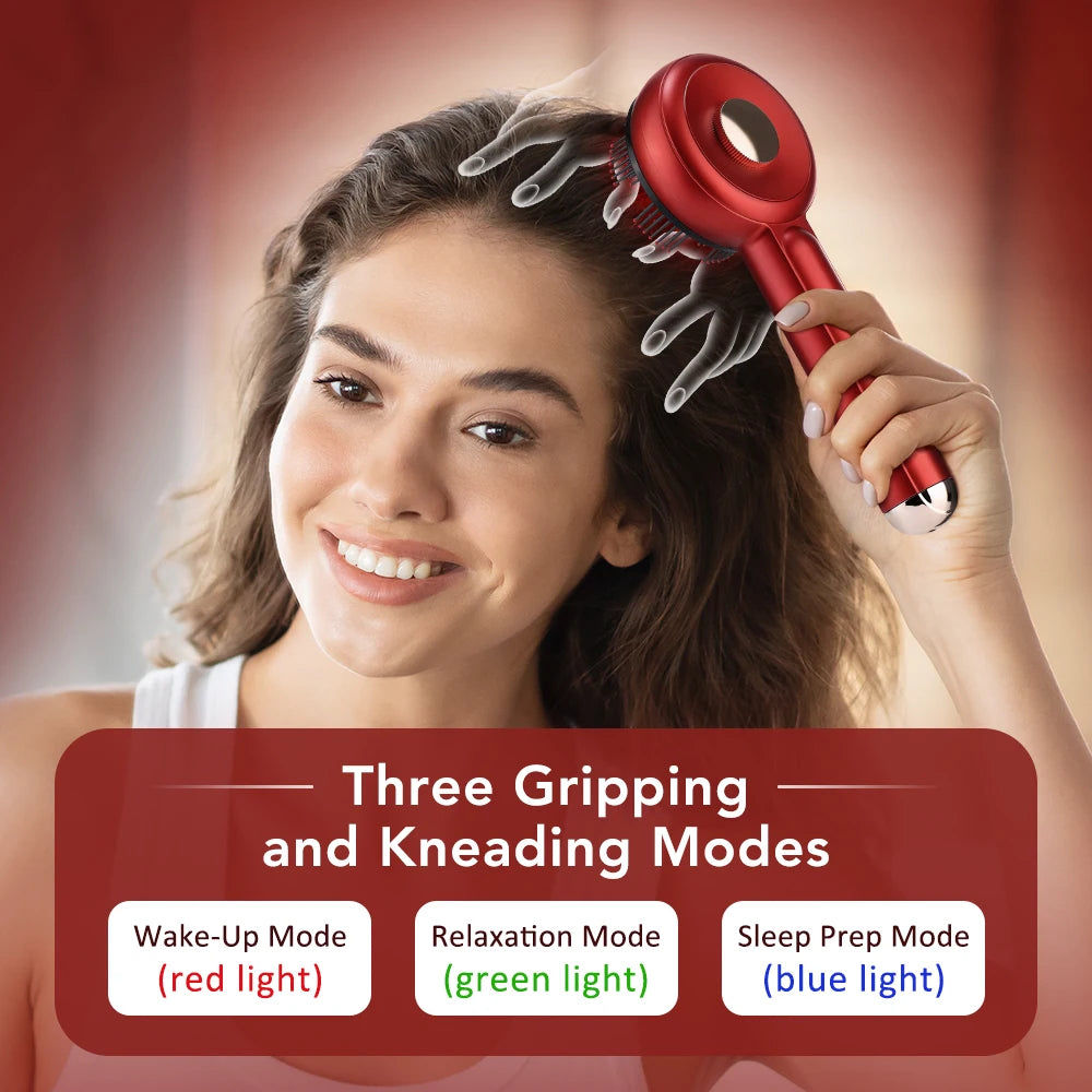 Electric Scalp Massager & Hair Growth Comb – LED Light Therapy