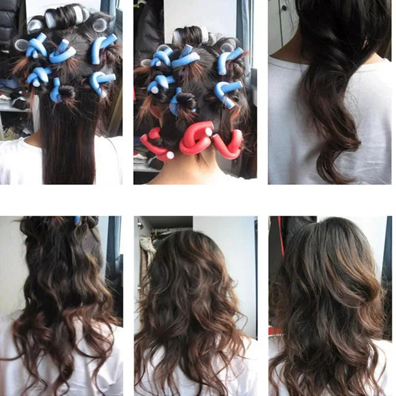 Soft Foam Bendy Hair Rollers – 10-Pack No Heat Curlers