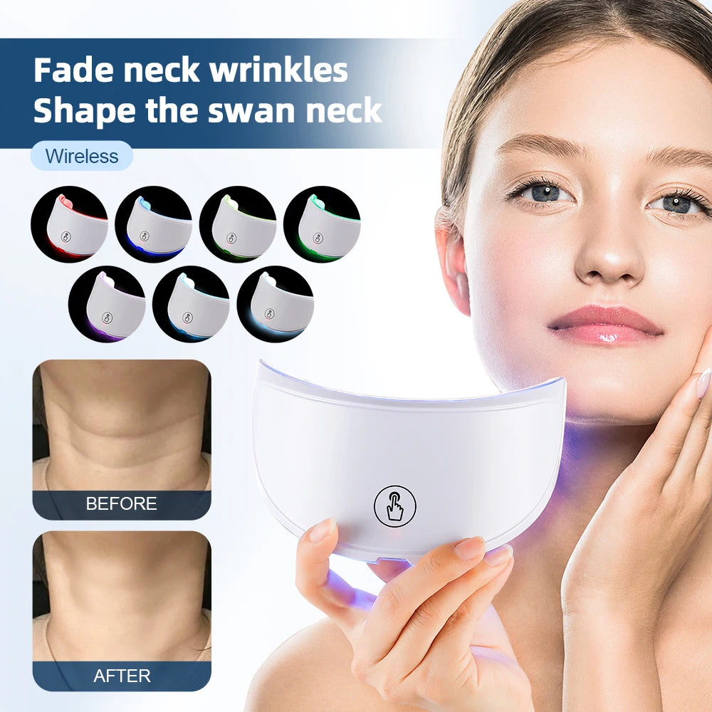 LED Neck Mask – 7-Color Photon Therapy for Anti-Wrinkle & Skin Brightening