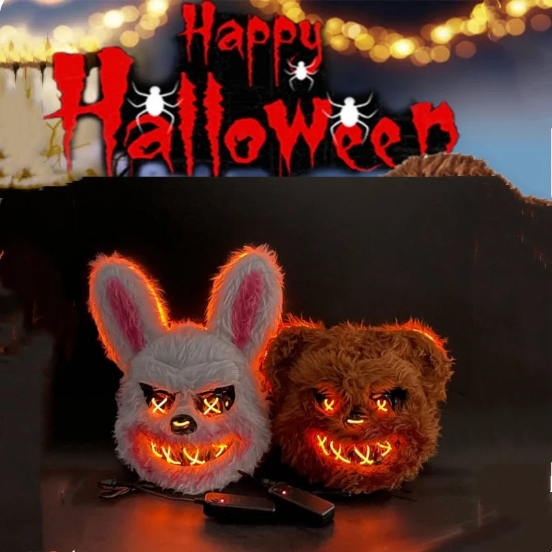 LED Halloween Animal Face Mask – Rabbit & Bear