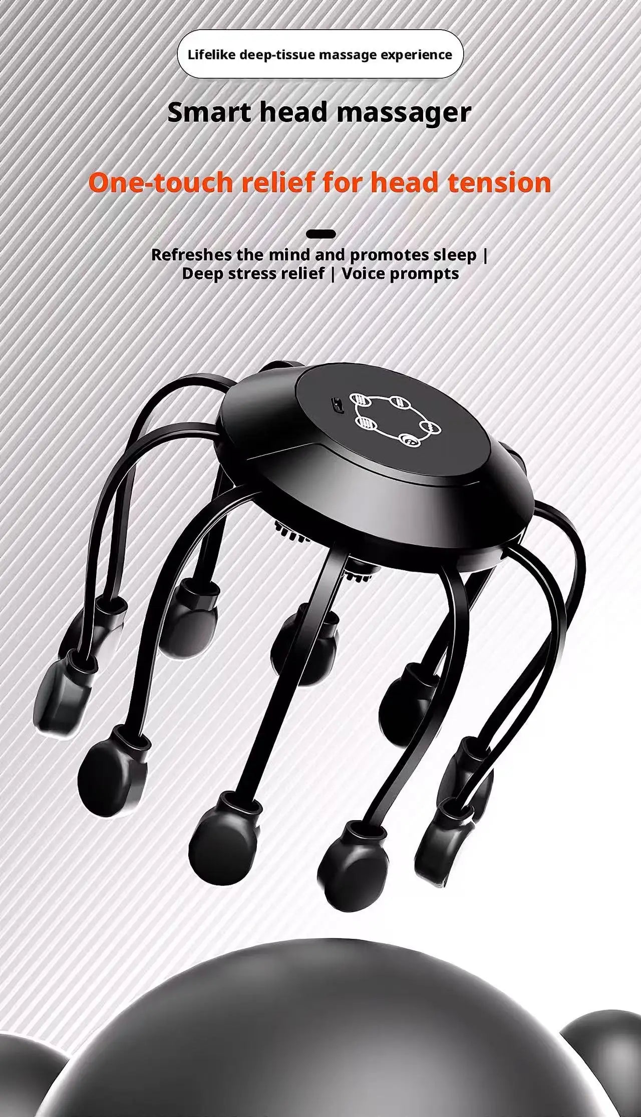 Electric Octopus Head Massager – 360° Scalp Relaxation Device