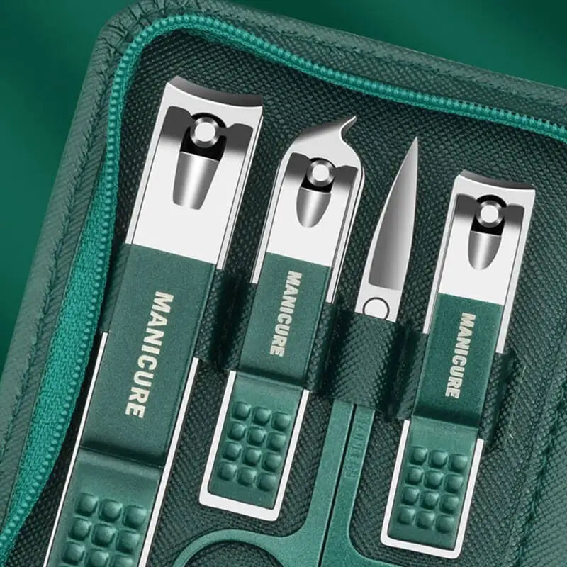 Professional Manicure Set – Stainless Steel Nail Care Kit with Leather Case