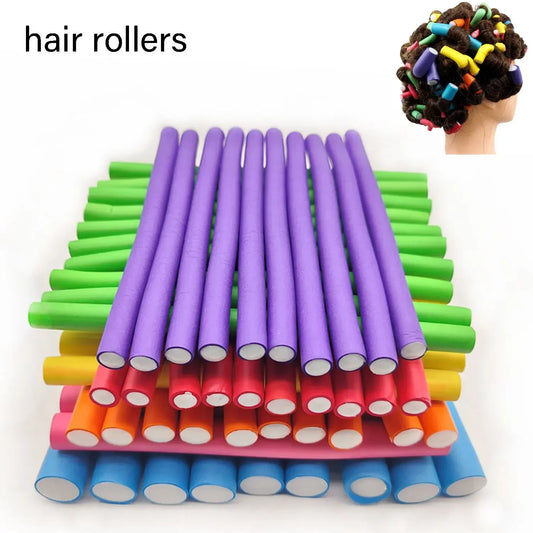 Soft Foam Bendy Hair Rollers – 10-Pack No Heat Curlers