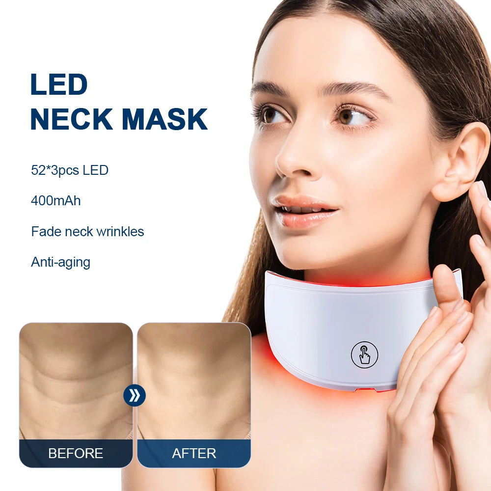 LED Neck Mask – 7-Color Photon Therapy for Anti-Wrinkle & Skin Brightening
