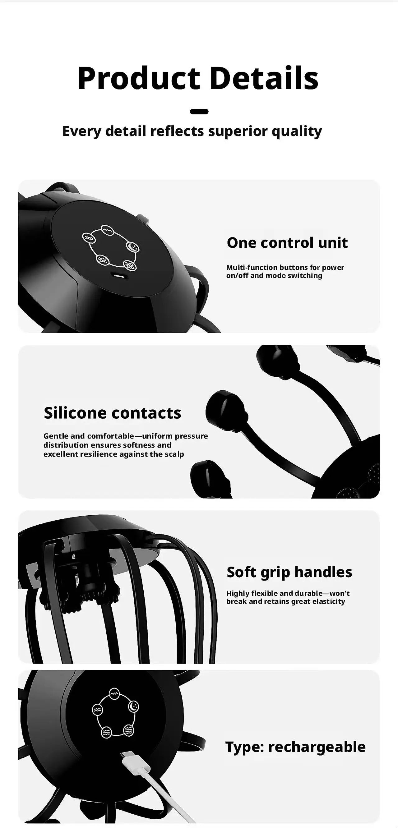 Electric Octopus Head Massager – 360° Scalp Relaxation Device