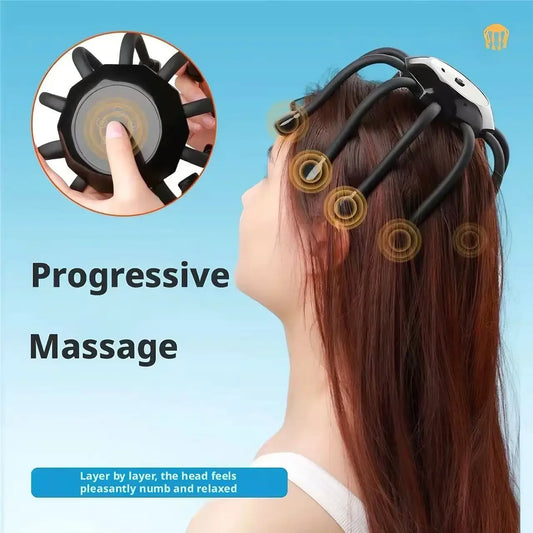 Electric Octopus Head Massager – 360° Scalp Relaxation Device
