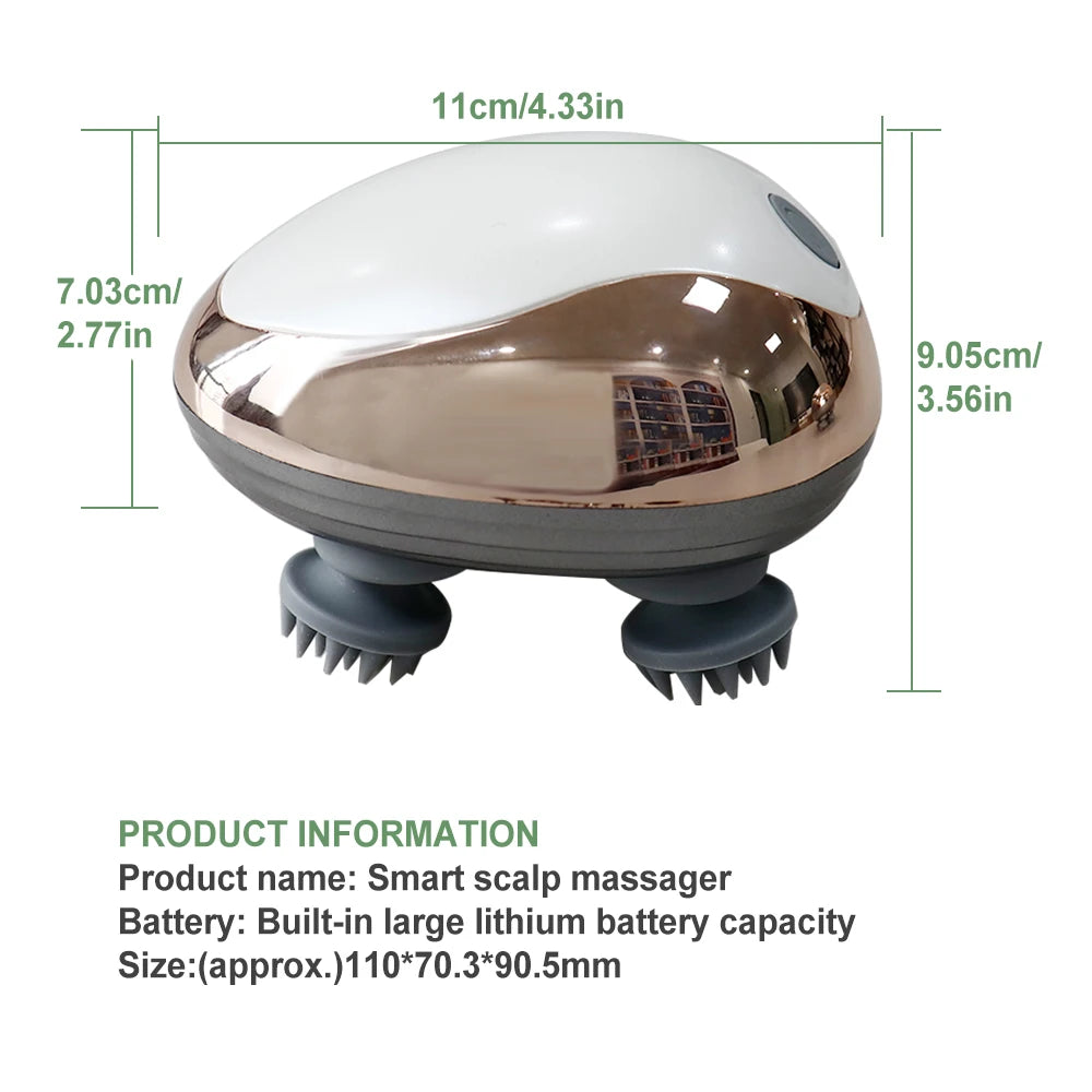 Electric Scalp Massager – 6-Mode Vibration for Hair Growth & Stress Relief