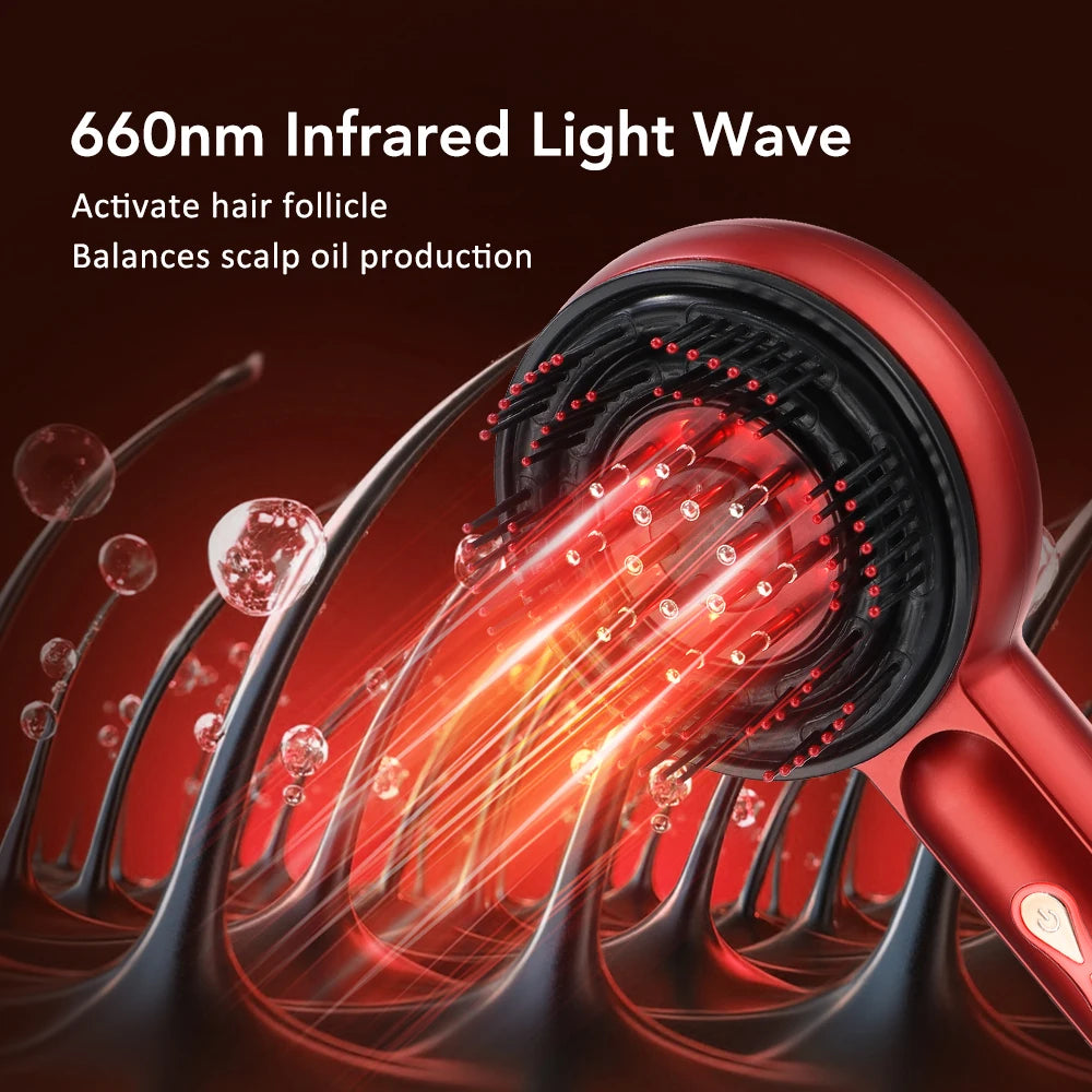 Electric Scalp Massager & Hair Growth Comb – LED Light Therapy