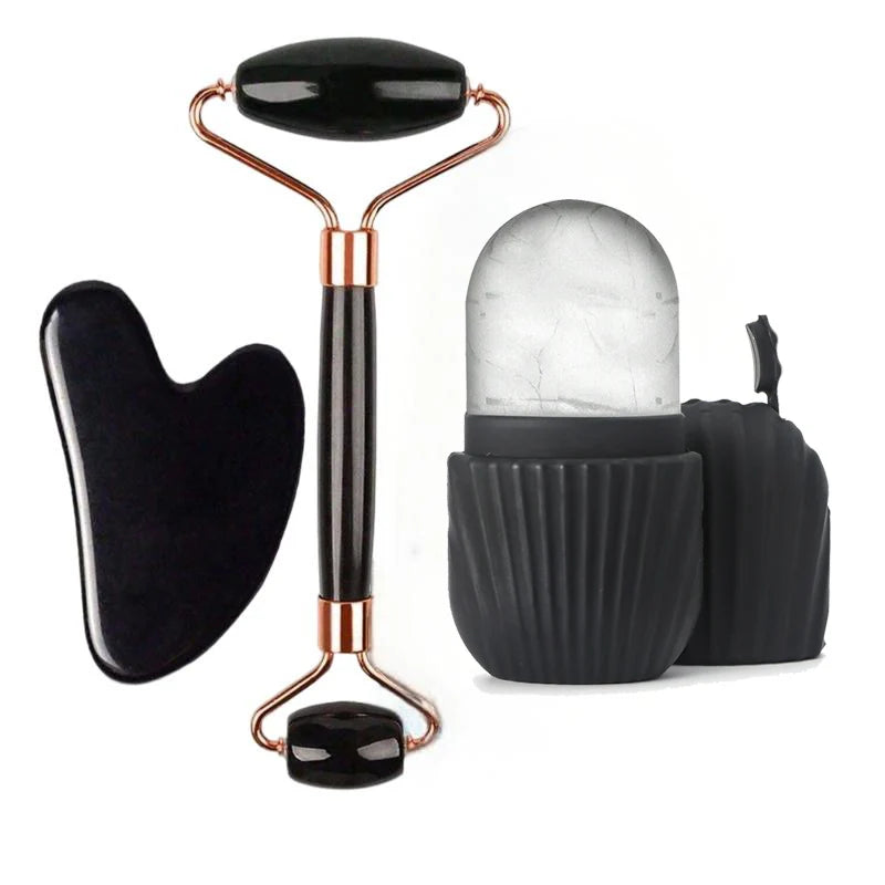 Ice Face Roller & GuaSha Set - Facial Lifting & Contouring Tool.