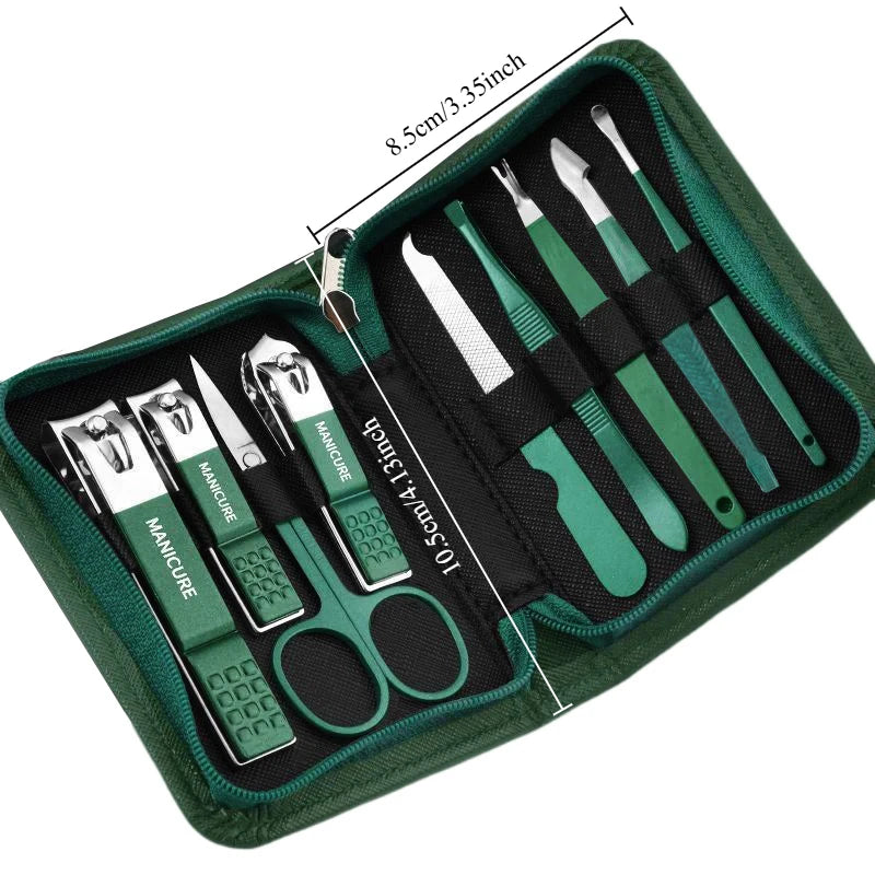 Professional Manicure Set – Stainless Steel Nail Care Kit with Leather Case