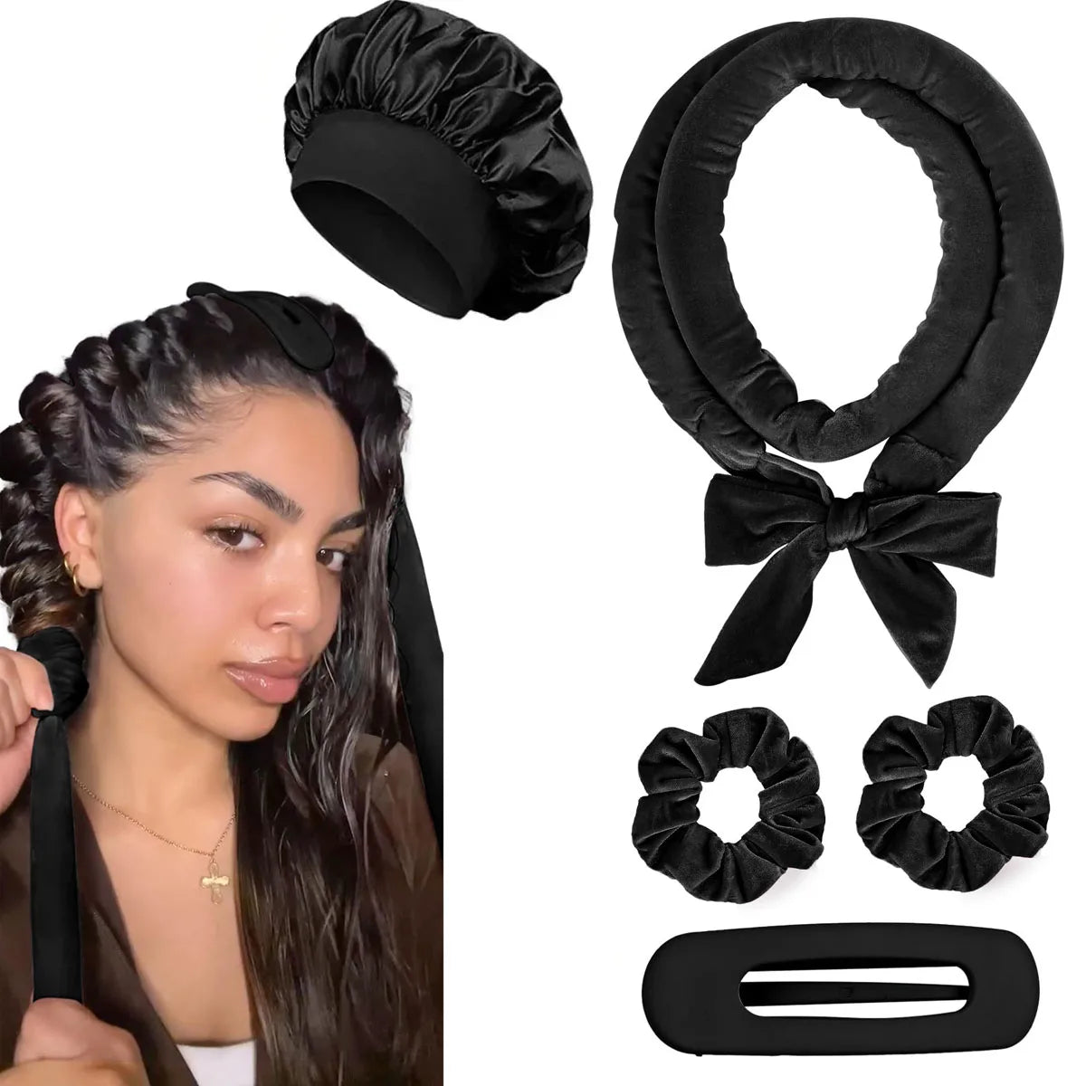 Heatless Curling Headband Set – No Heat Hair Curlers for Overnight Curls