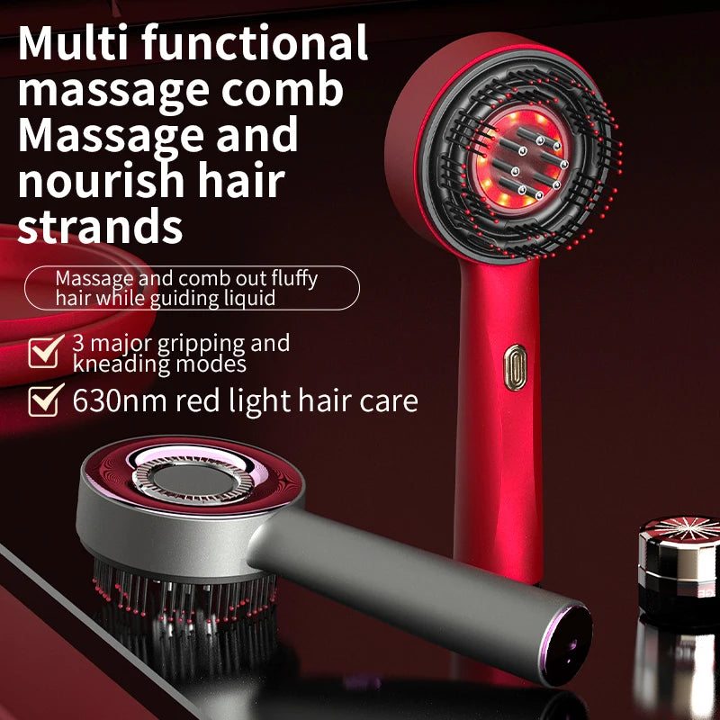 Electric Scalp Massager & Hair Growth Comb – LED Light Therapy