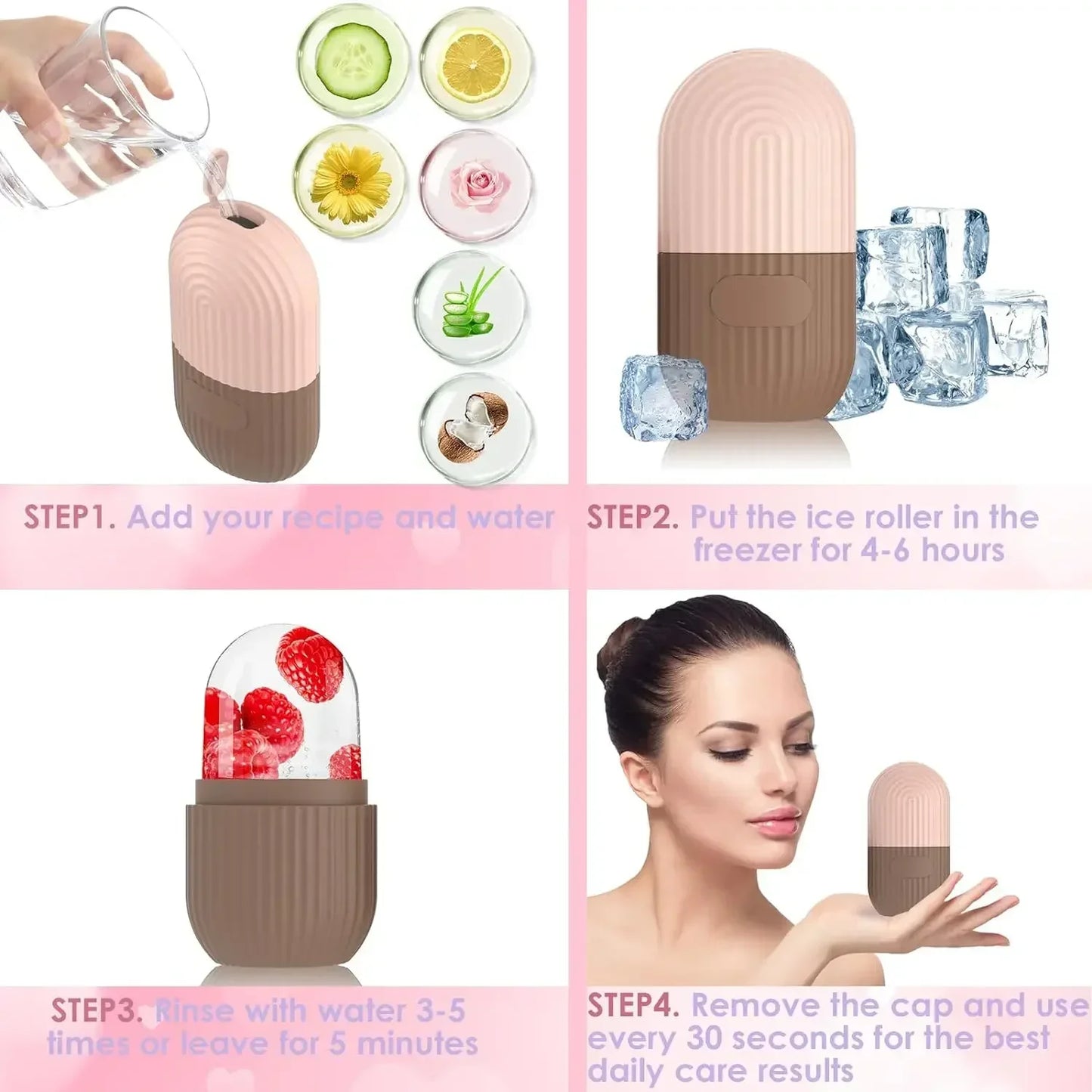 Ice Roller Facial Massager – De-Puff, Tighten & Brighten
