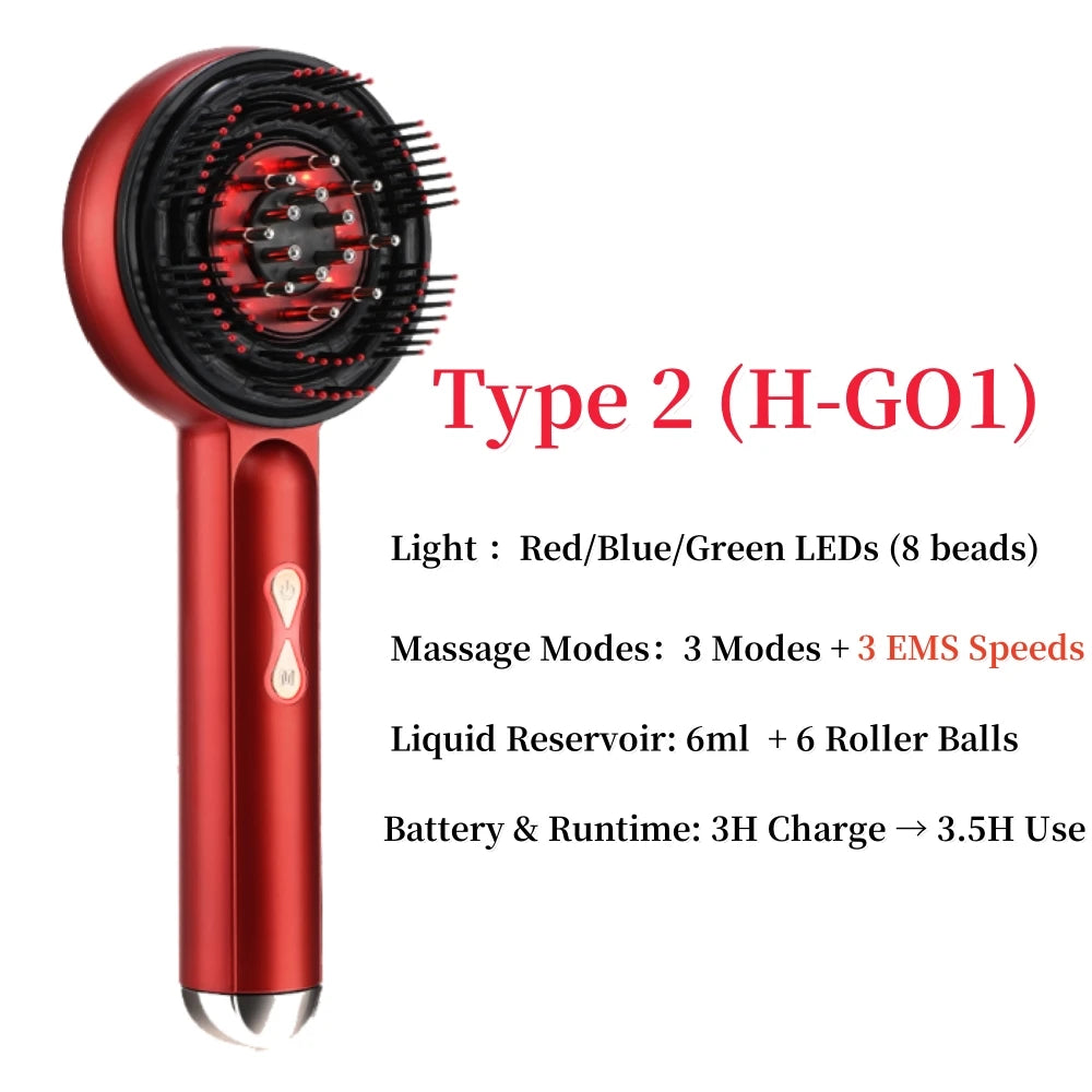 Electric Scalp Massager & Hair Growth Comb – LED Light Therapy