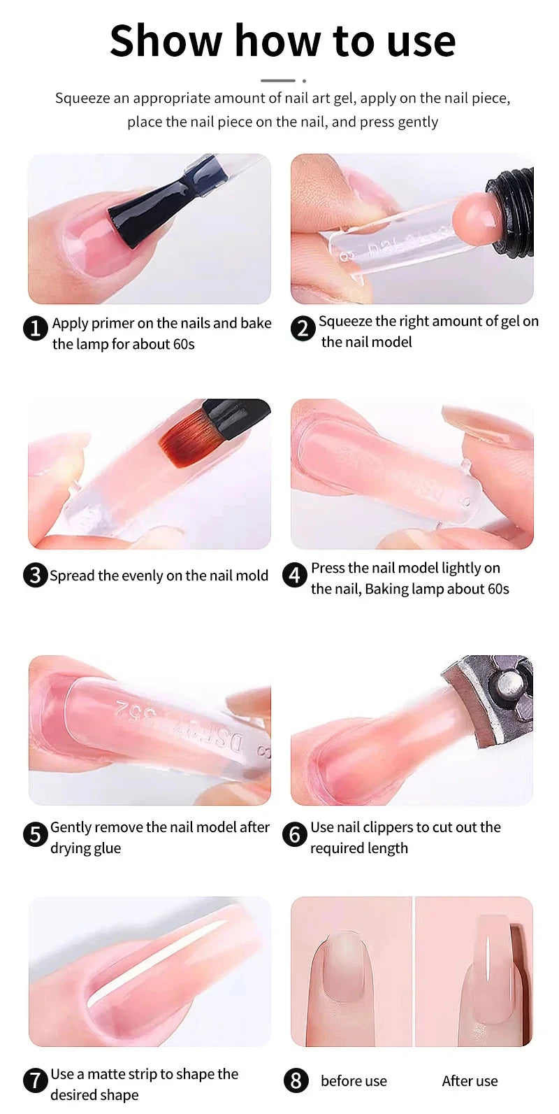 Complete Gel Nail Kit – UV Lamp, Electric Drill, 10 Colors & Base/Top Coat