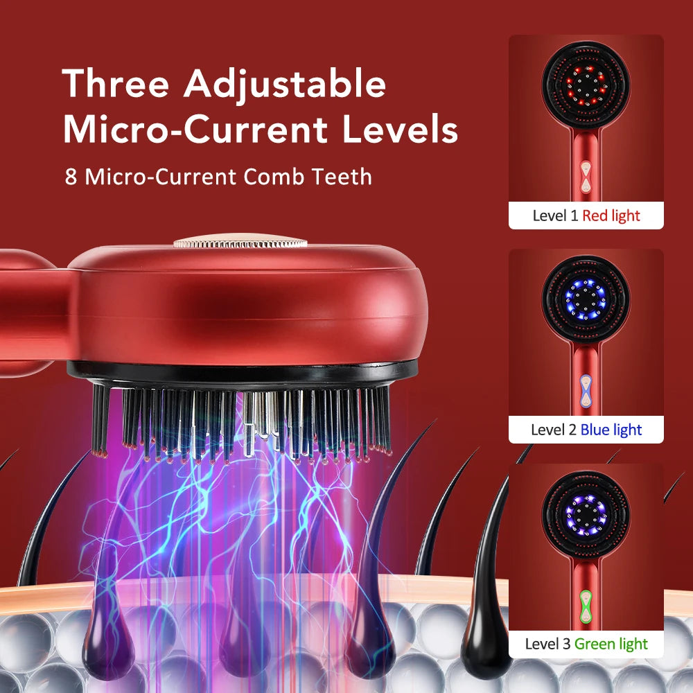 Electric Scalp Massager & Hair Growth Comb – LED Light Therapy